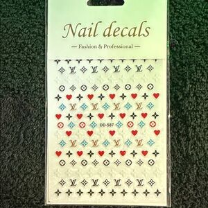 Chic Heart and Monogram Nail Decals